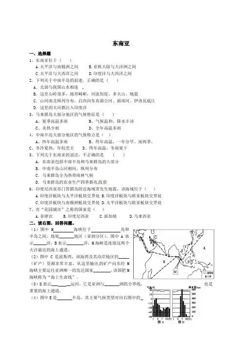 7.1 东南亚 课时练(湘教版七年级下册) (2)