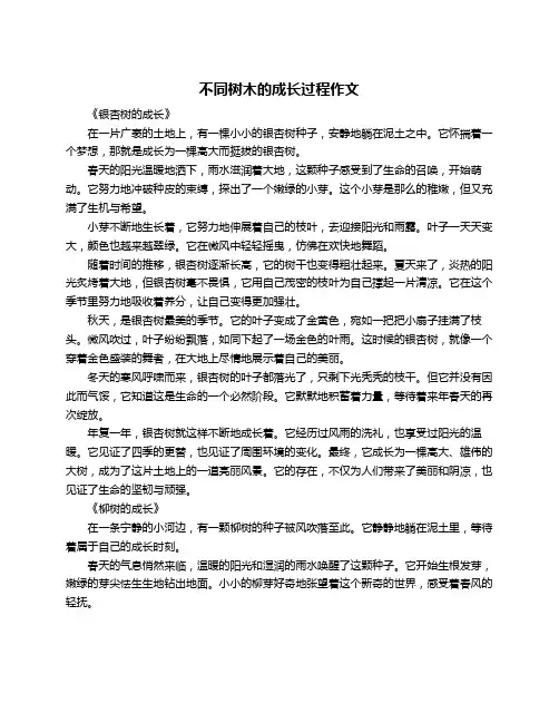 不同树木的成长过程作文
