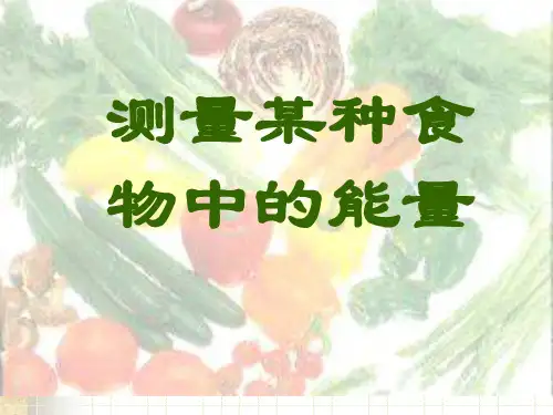 《测定某种食物中的能量》课件