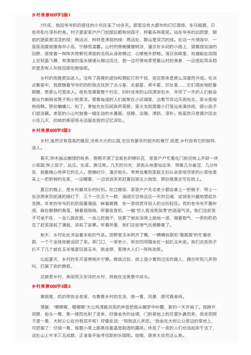 乡村美景600字5篇