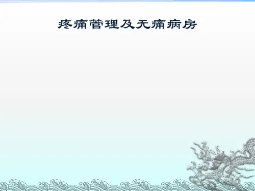 疼痛管理及无痛病房ppt课件