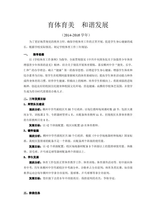 体育三年规划