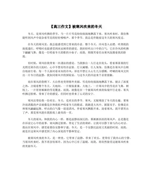 【高三作文】被寒风吹来的冬天