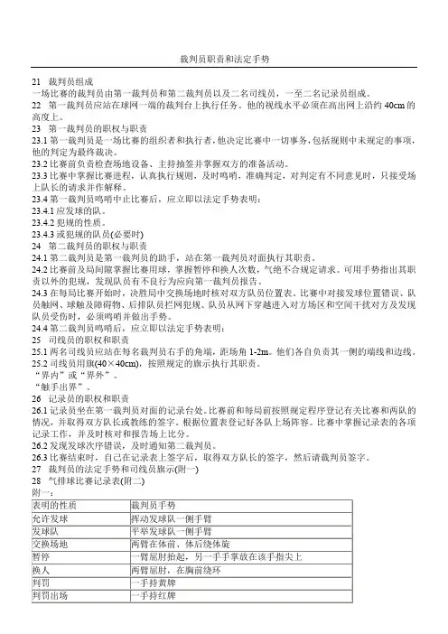 气排球裁判员规则和手势(图片版)