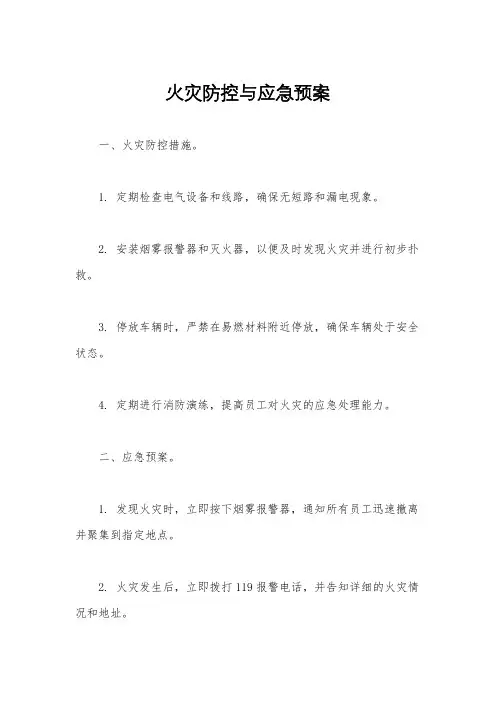 火灾防控与应急预案