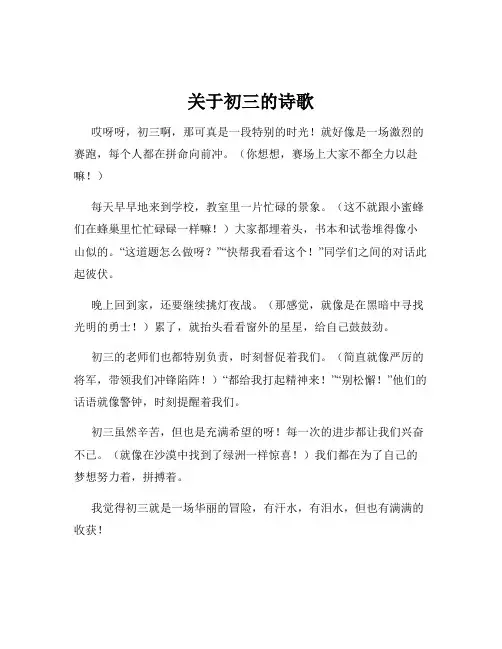 关于初三的诗歌