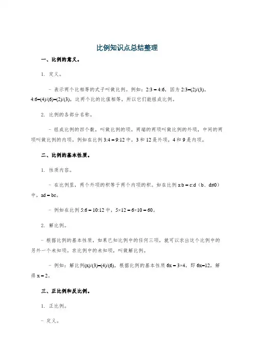比例知识点总结整理