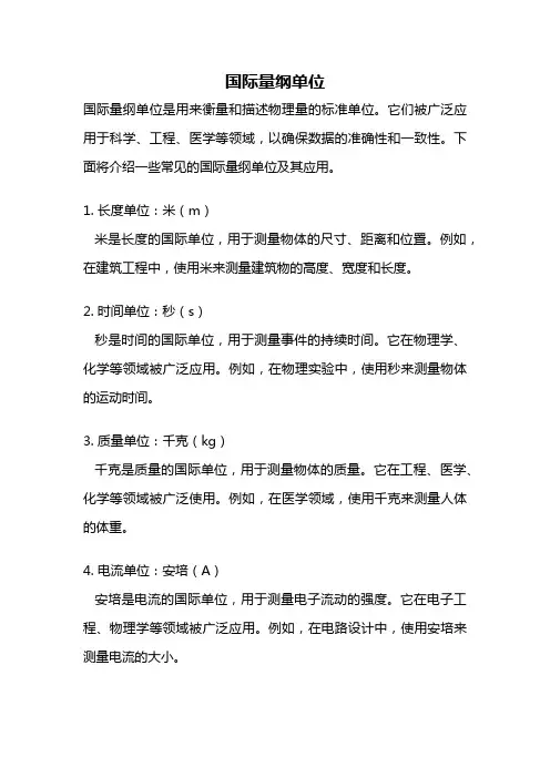 国际量纲单位