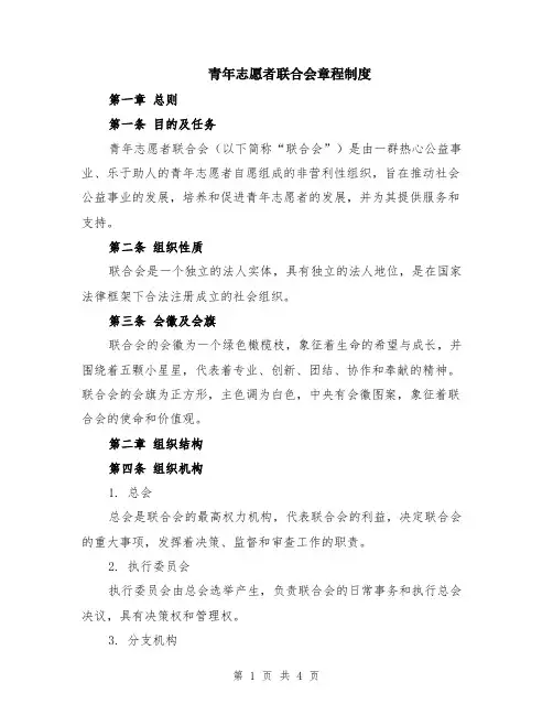 青年志愿者联合会章程制度