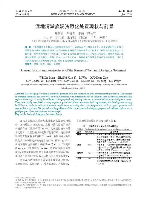 湿地清淤底泥资源化处置现状与前景