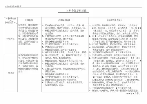 （完整）分级护理表格内容