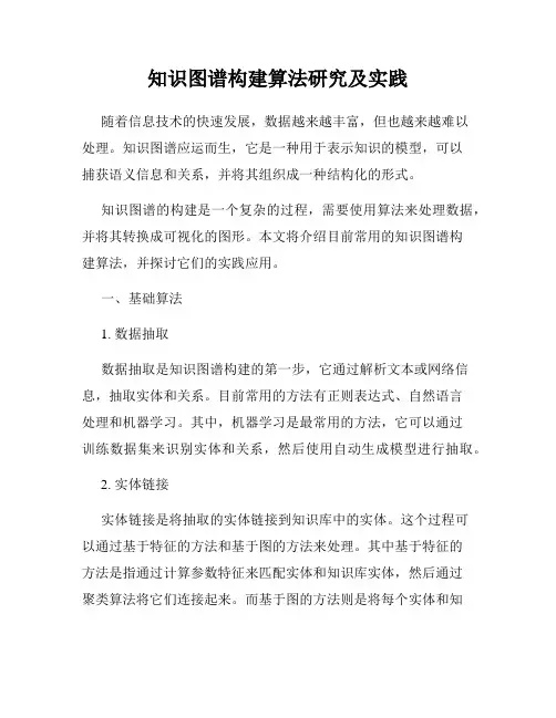 知识图谱构建算法研究及实践