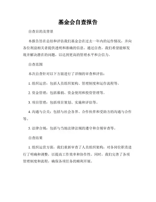 基金会自查报告