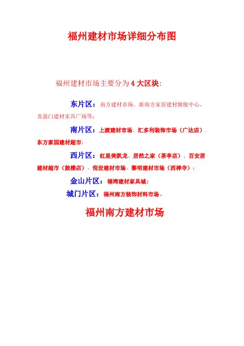 福州建材市场详细分布图