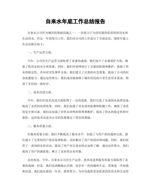 自来水年底工作总结报告