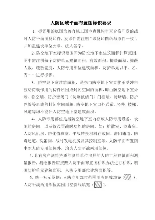 人防区域平面布置图标识要求