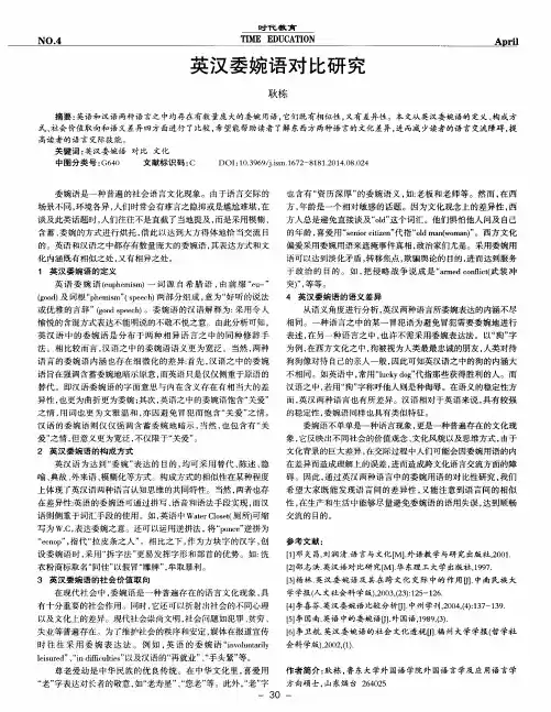 英汉委婉语对比研究
