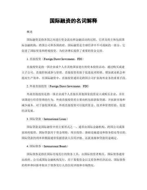 国际融资的名词解释