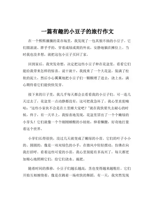 一篇有趣的小豆子的旅行作文