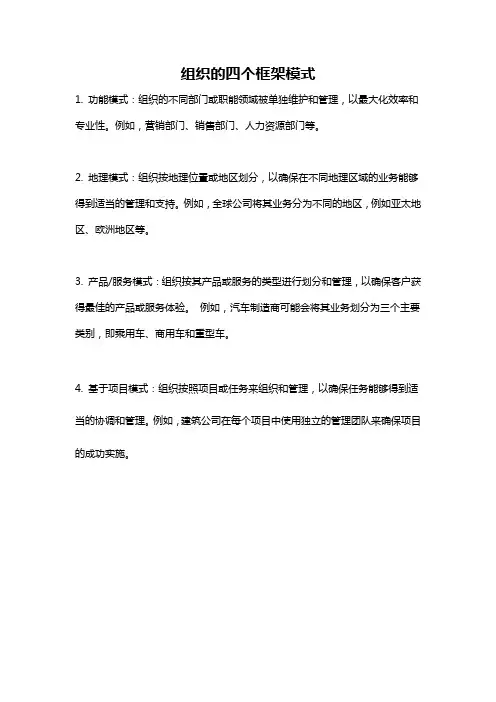 组织的四个框架模式