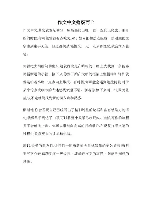 作文中文拾级而上