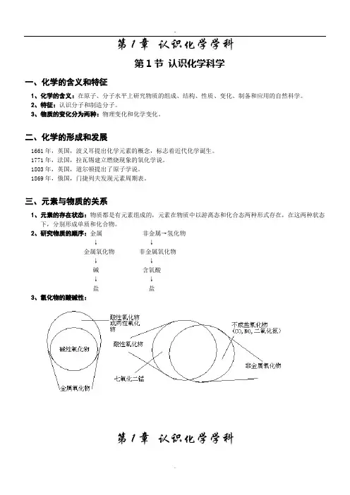 鲁科版高中化学必修一笔记整理