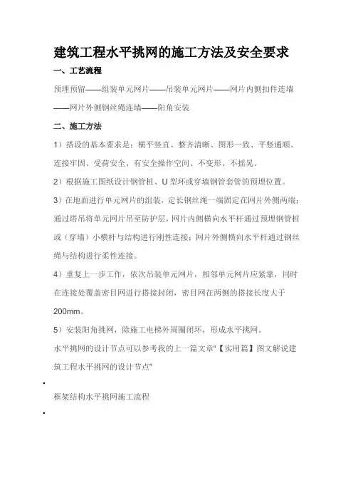 建筑工程水平挑网的施工方法及安全要求 (1)