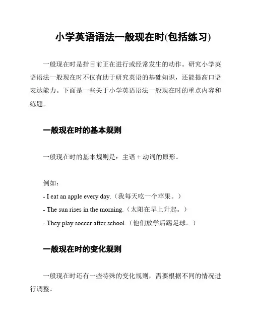 小学英语语法一般现在时(包括练习)