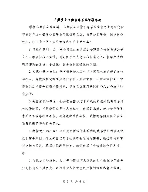 公共安全图像信息系统管理办法（2篇）