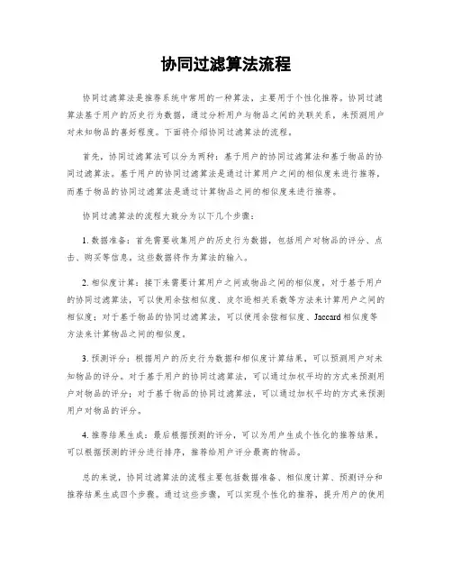 协同过滤算法流程