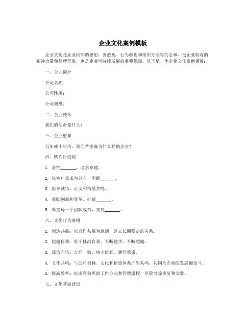 企业文化案例模板
