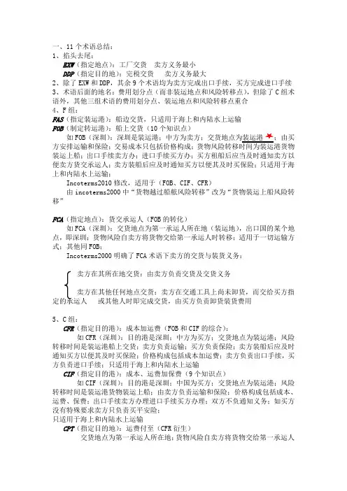 国际经济法重点总结(考试范围-你懂得!)概要