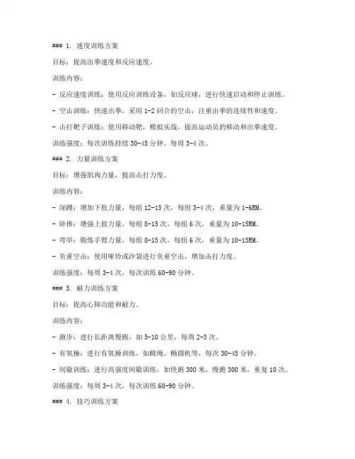 拳击各项专项训练方案