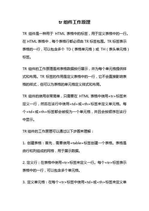 tr组件工作原理