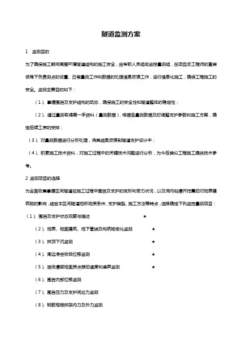隧道监测方案