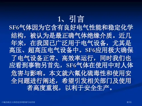 六氟化硫对人体的危害和影响专家讲座