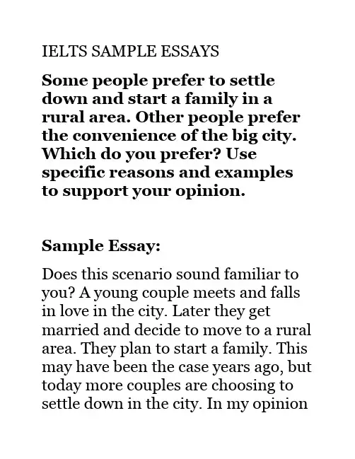 IELTS SAMPLE ESSAYS