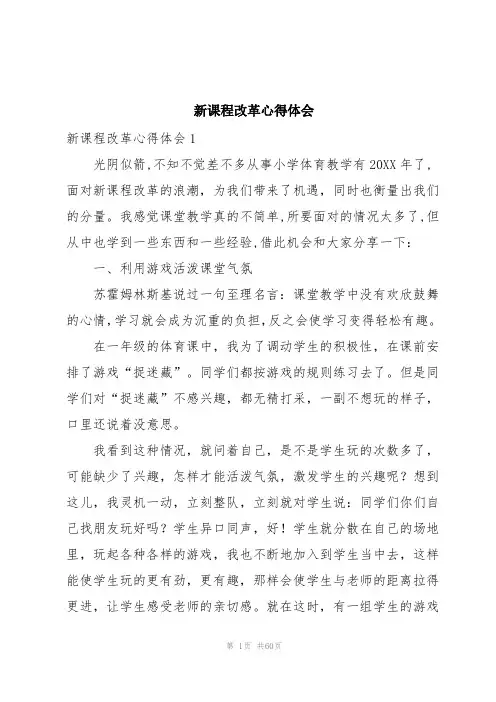 新课程改革心得体会