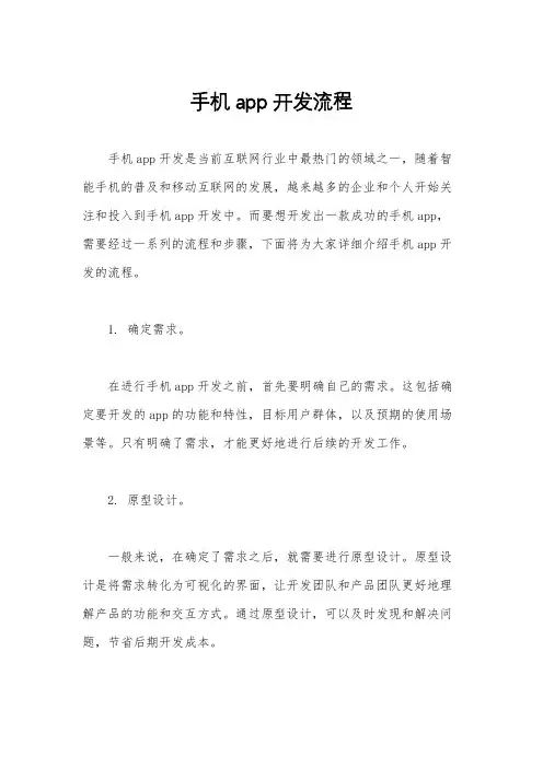 手机app开发流程