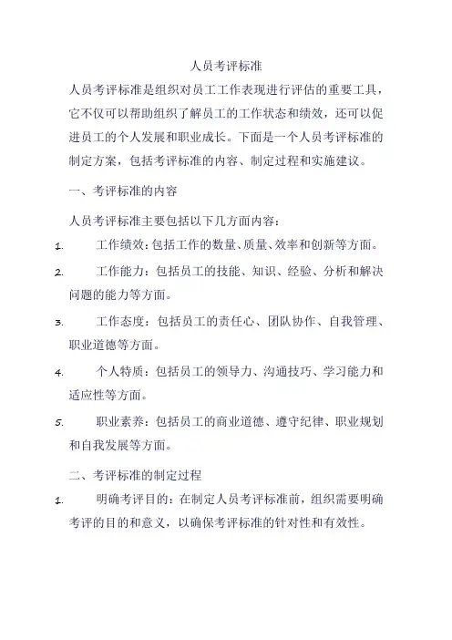 人员考评标准