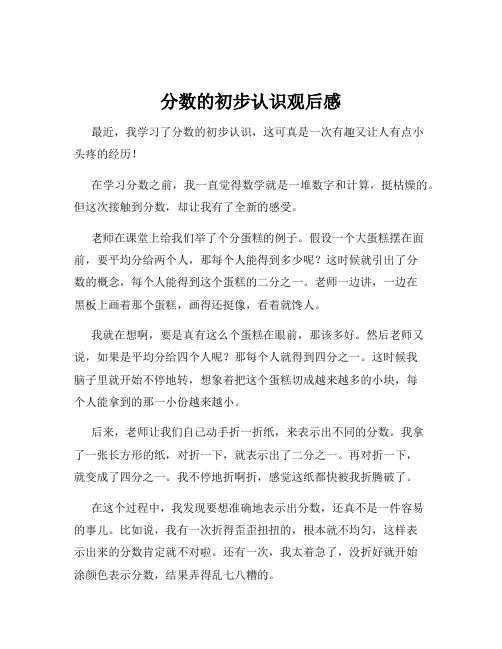 分数的初步认识观后感