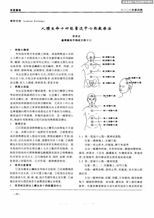 人体生命十四能量流中心热敷疗法