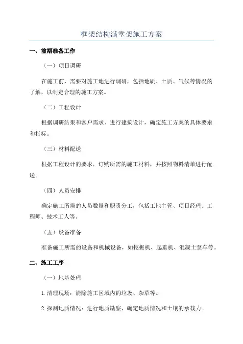 框架结构满堂架施工方案