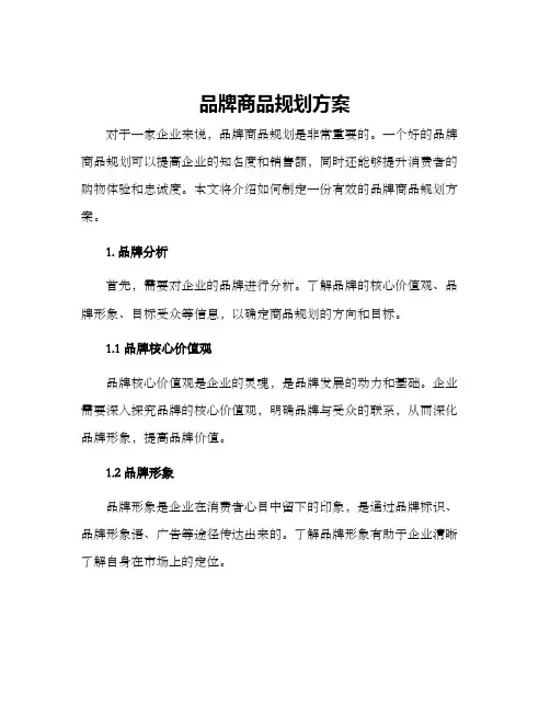 品牌商品规划方案