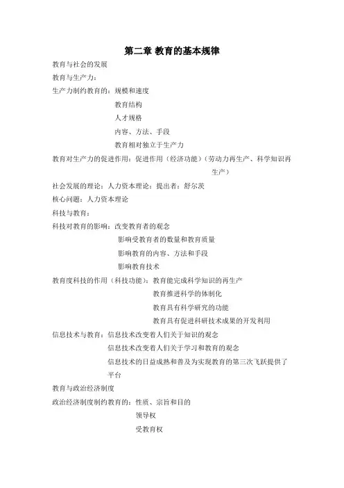教育学知识点(第二章)