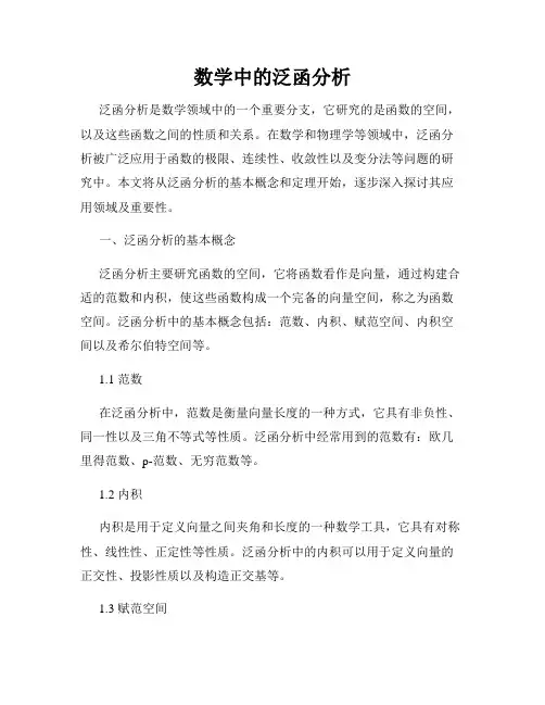 数学中的泛函分析