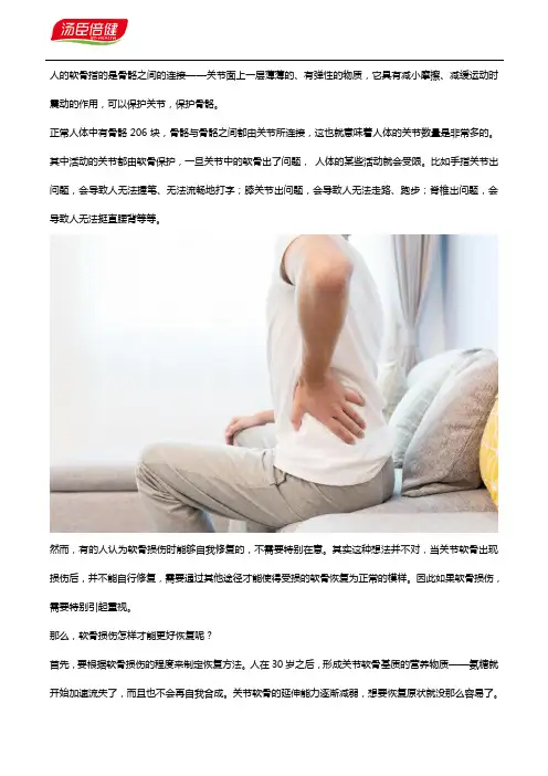 软骨损伤怎样更好恢复？试试补充氨糖软骨素