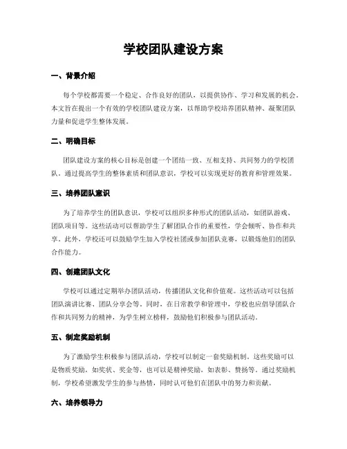 学校团队建设方案
