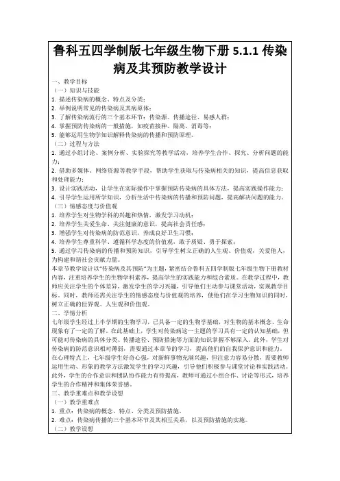 鲁科五四学制版七年级生物下册5