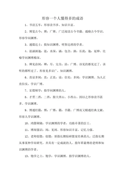 形容一个人懂得多的成语